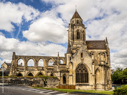Ruins of St-etienne-le-vieux Church in Caen (France)