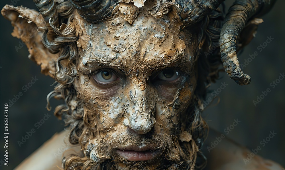 portrait of satyr creature from greek mythology portrait of satyr creature from greek mythology