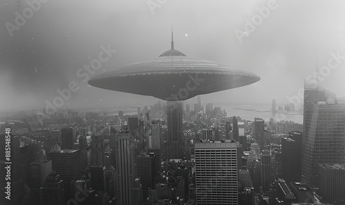 ufo in the sky over new york flying saucer