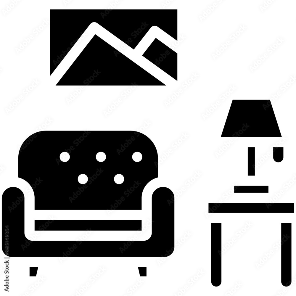 Living Room vector icon illustration of Home Improvements iconset.