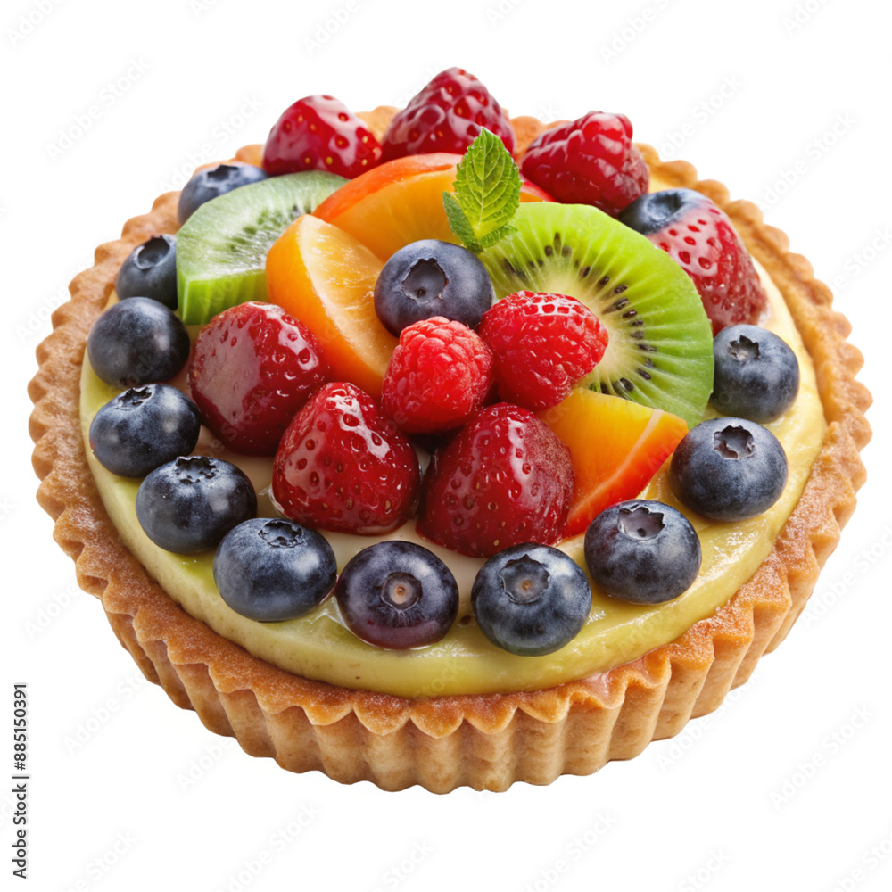 fruit tart isolated on white background., tart with berries. fruit tart isolated on white background., tart with berries.