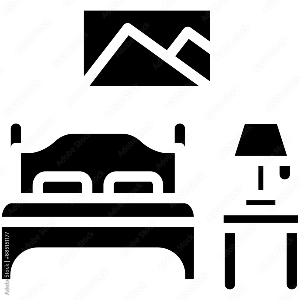 Bedroom vector icon illustration of Home Improvements iconset. Bedroom vector icon illustration of Home Improvements iconset.