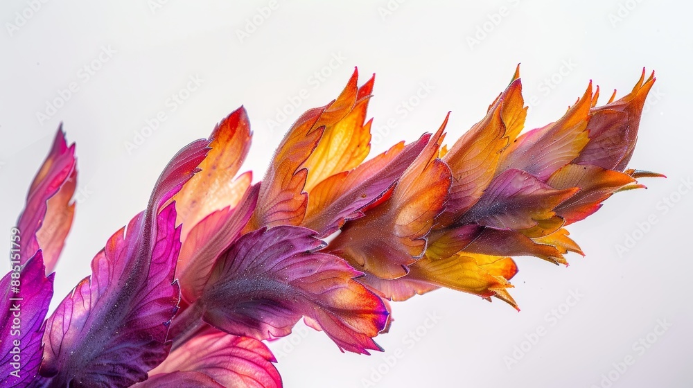 Colorful flower petals are merging, creating a beautiful natural design with a white background Colorful flower petals are merging, creating a beautiful natural design with a white background