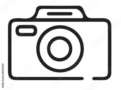 camera vector illustration. good for camera icon, photography, or videography industry. simple line art flat with grey color style Pro Vector