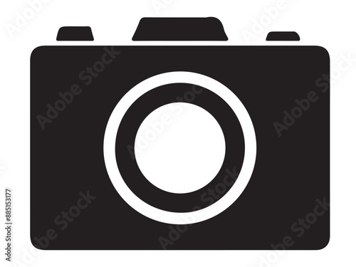 camera vector illustration. good for camera icon, photography, or videography industry. simple line art flat with grey color style Pro Vector