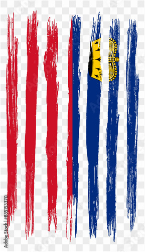 Liechtenstein flag brush paint textured isolated on png or transparent background. vector illustration  