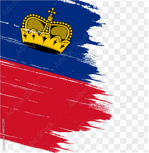 Liechtenstein flag brush paint textured isolated on png or transparent background. vector illustration  