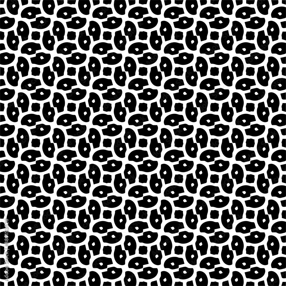 Abstract black figures on a whire background. Seamless texture for fashion, textile design, on wall paper, wrapping paper, fabrics and home decor. Simple repeat pattern. Abstract black figures on a whire background. Seamless texture for fashion, textile design, on wall paper, wrapping paper, fabrics and home decor. Simple repeat pattern.