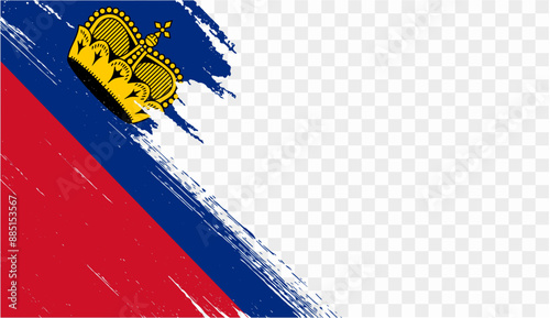 Liechtenstein flag brush paint textured isolated on png or transparent background. vector illustration  