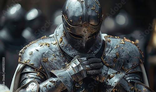 battle knight in armor photo