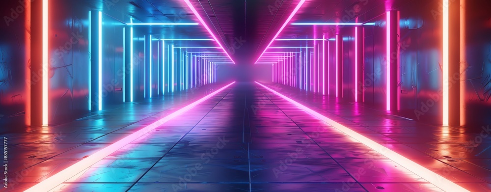 Futuristic theme with neon colors and large, empty sections Futuristic theme with neon colors and large, empty sections