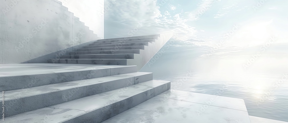 Fototapeta premium Minimalist design with muted tones and significant white space