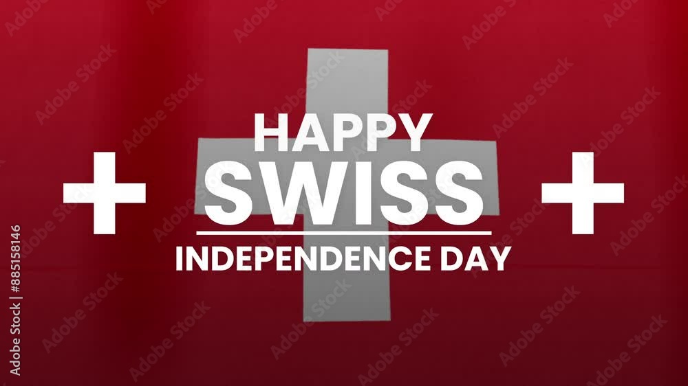 swiss national day animation and Happy Swiss Independence Day text. Perfect for celebrating Swiss National Day social media posts. swiss national day animation and Happy Swiss Independence Day text. Perfect for celebrating Swiss National Day social media posts.