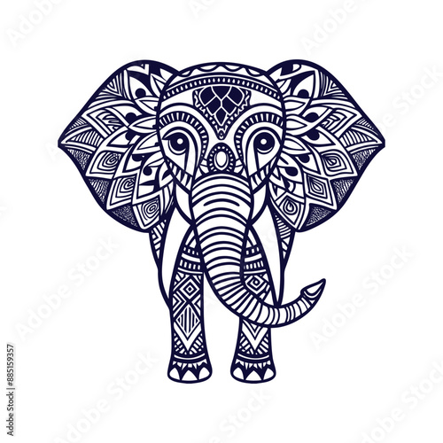 Elephant mandala Clip art isolated vector illustration on a white background © Roman