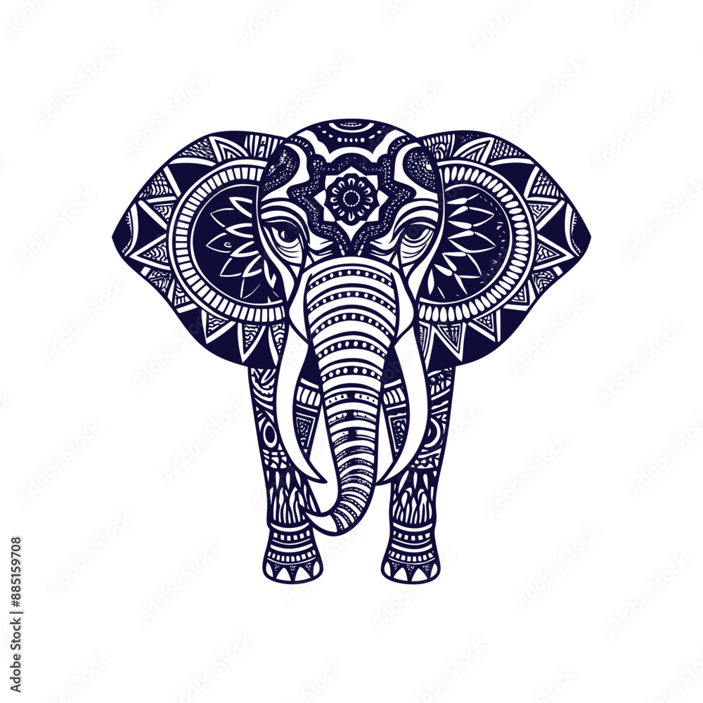 Obraz premium Elephant mandala Clip art isolated vector illustration on a white background