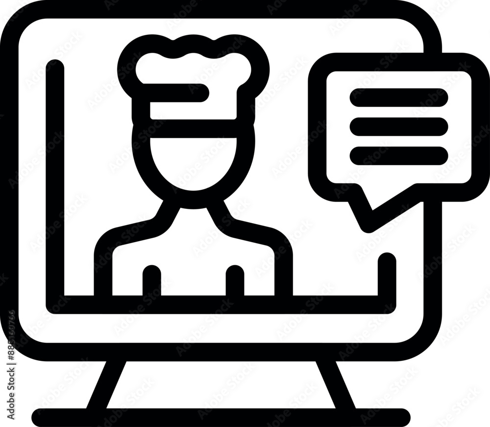 Online cooking workshop with chef giving advice on computer screen