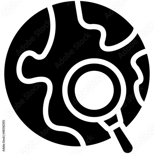 Global Search vector icon illustration of Human Resource iconset.