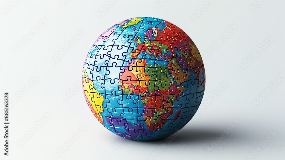 Globe Puzzle - Global Connection and Unity. Globe Puzzle - Global Connection and Unity.