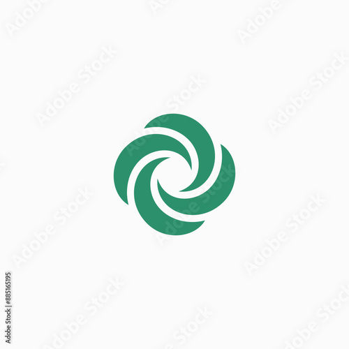 Abstract leaf spiral logo. icon vector nature color.