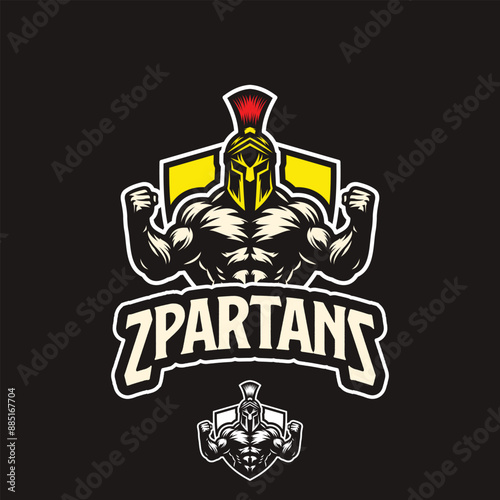 illustration of spartan king in armor and helmet	