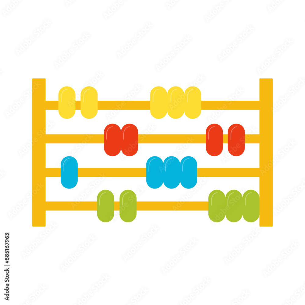 Vector picture of counting frame isolated on white background. Vector picture of counting frame isolated on white background.