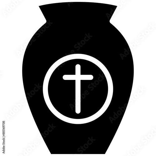 Urn vector icon illustration of Funeral iconset.
