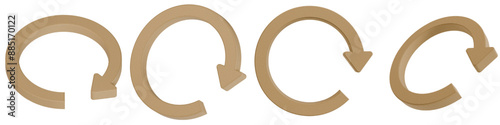 Isolated Widely Recycled Symbol with Different Angles View