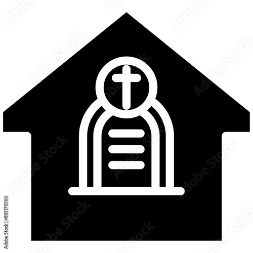 Mausoleum vector icon illustration of Funeral iconset.