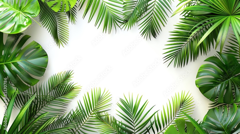 Green Tropical Leaves Frame. Green Tropical Leaves Frame.