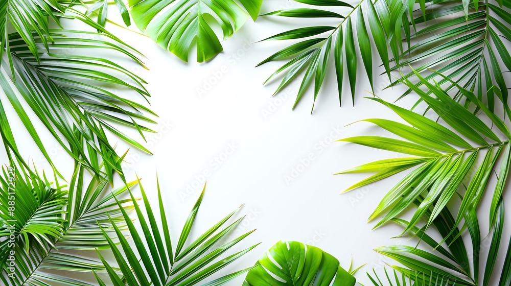 Tropical leaves frame with copy space. Tropical leaves frame with copy space.