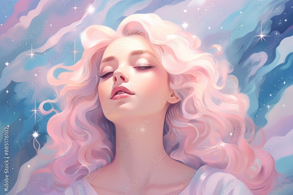 A sky full of stars adult art contemplation. A sky full of stars adult art contemplation.