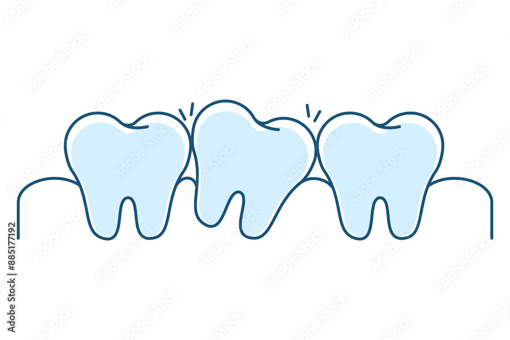 Crooked tooth line icon vector isolated. Concept of dentistry and oral health. Orthodontic problem. Crooked tooth line icon vector isolated. Concept of dentistry and oral health. Orthodontic problem.