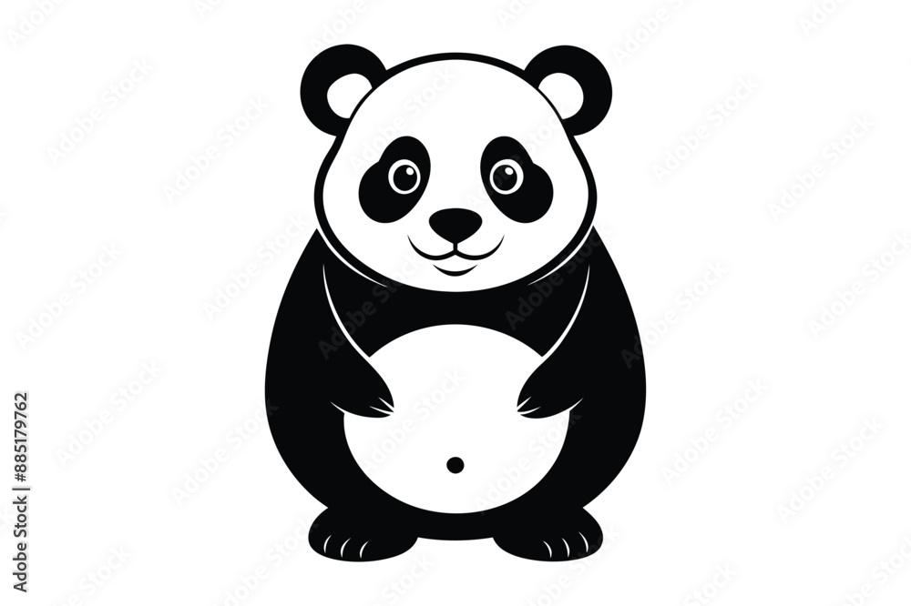 panda silhouette vector illustration