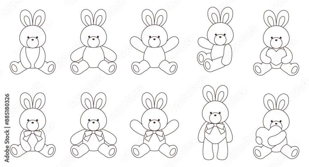 かわいいうさぎのぬいぐるみのベクターイラストセット アイコン 動物
かわいいうさぎのぬいぐるみのベクターイラストセット アイコン 動物