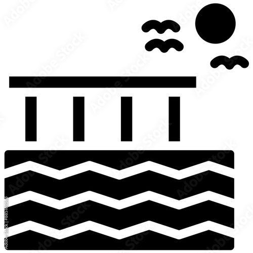 Wharves vector icon illustration of Coastline iconset.
