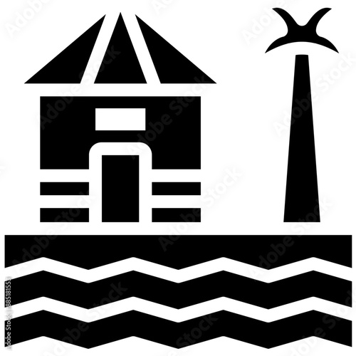 Coast House vector icon illustration of Coastline iconset.