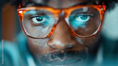 This image captures a close-up view of eyeglasses, with a beautifully artistic bokeh effect in the background, creating a sense of calm and focus on the glasses.