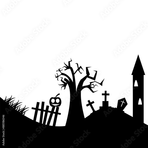 Halloween Graveyard Land Silhouette