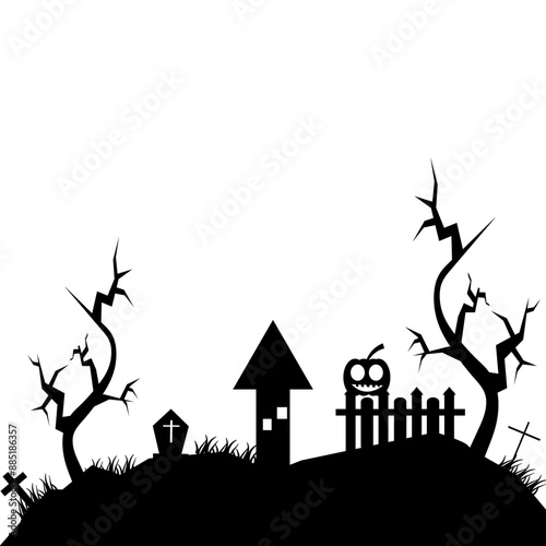 Halloween Graveyard Land Silhouette