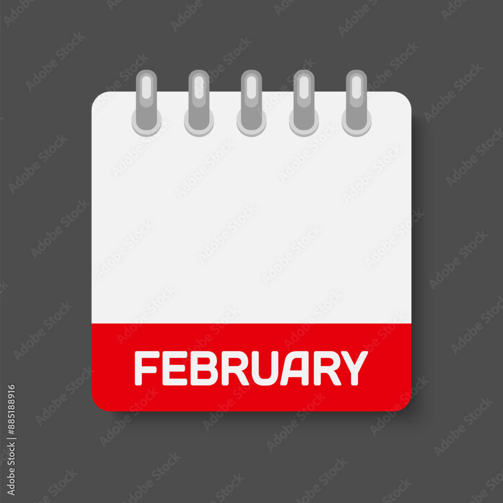 Vector icon calendar month February, empty space Vector icon calendar month February, empty space