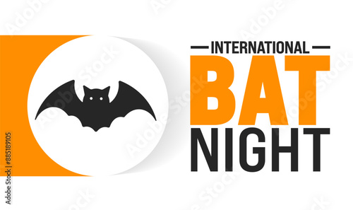 International bat night is observed every year in August. Holiday concept. Template for background, banner, card, poster, placard, design template with unique shapes with standard color.