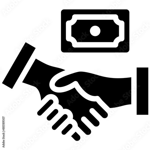 Bribe Handshake vector icon illustration of Corruption iconset.