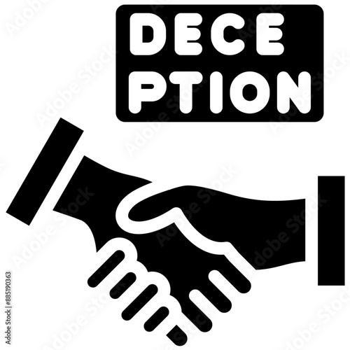 Deceptive Handshake vector icon illustration of Corruption iconset.
