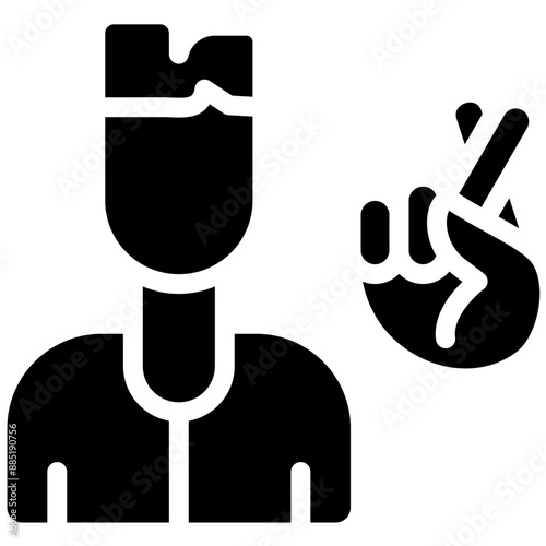 Dishonest Politician vector icon illustration of Corruption iconset.