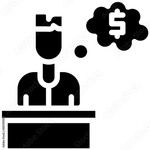 Bribed Witness vector icon illustration of Corruption iconset.
