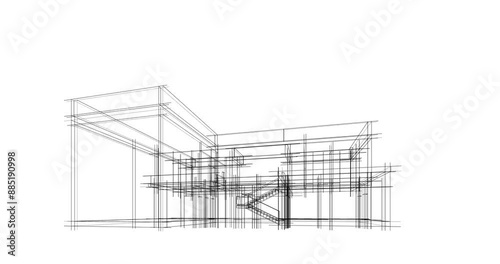 wireframe of a building
