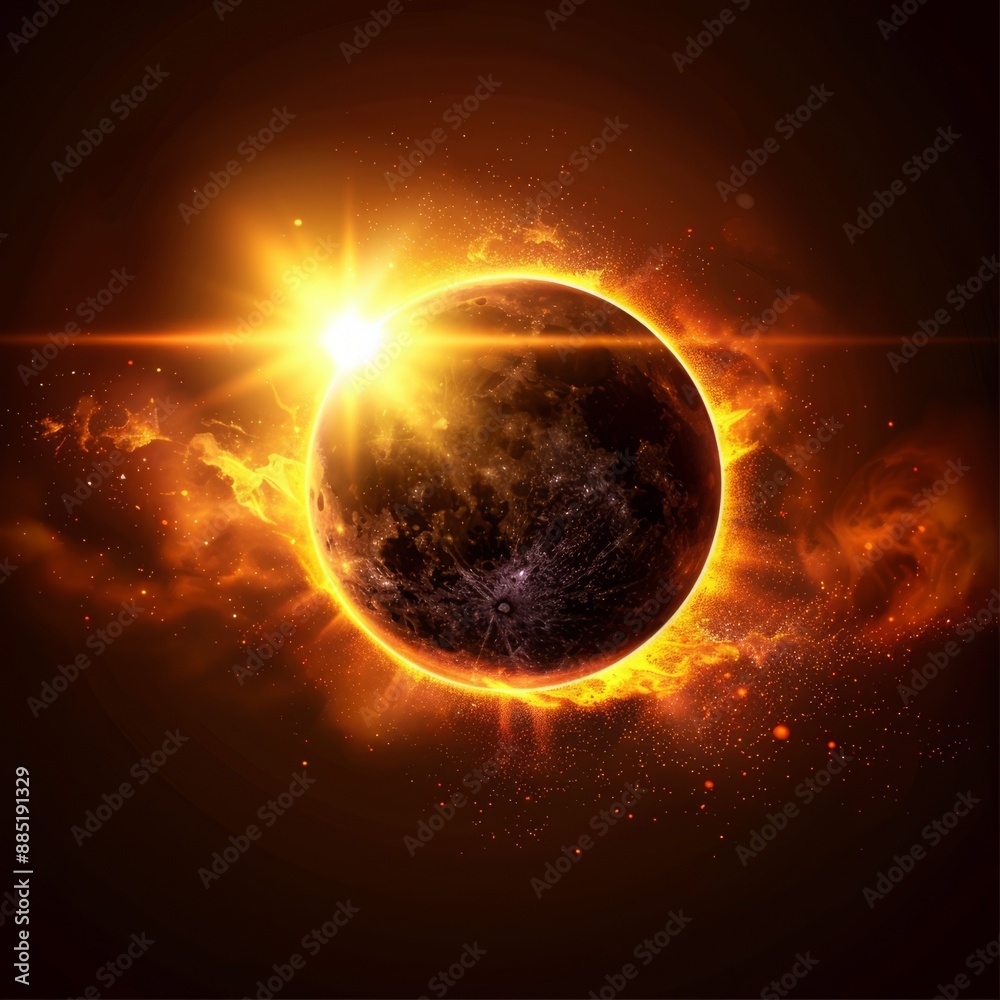 Obraz premium Sun Eclipse With Black Background