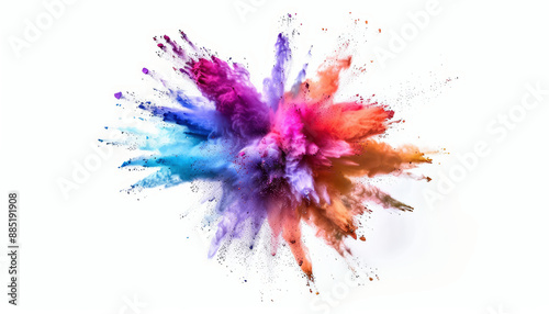 Abstract colorful powder explosion