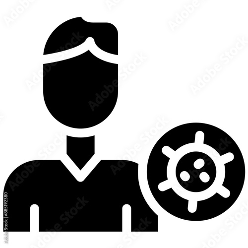 Infected Person vector icon illustration of Infectious Diseases iconset.