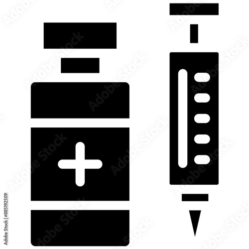 Vaccination Syringe vector icon illustration of Infectious Diseases iconset.